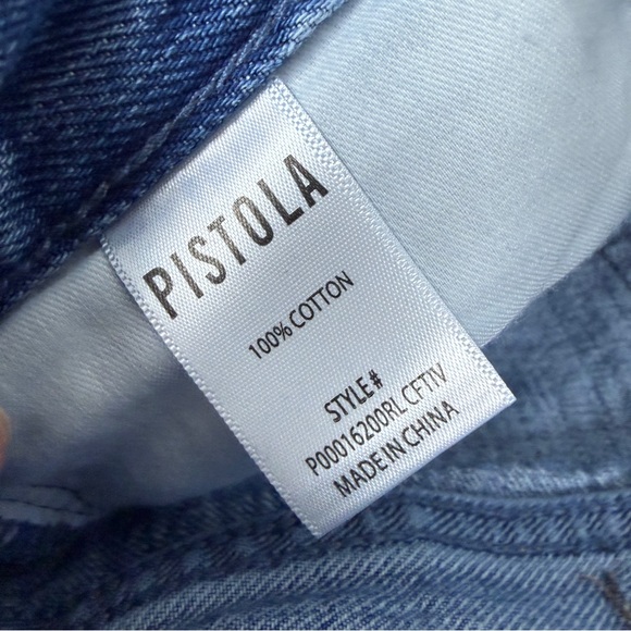 Anthropologie Pistola Lexi Heart Embroidered Straight Jeans - Picture 7 of 7